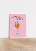 'Aperol Spritz' Canvas Print — Hand Drawn, Pink Background, Your Favorite Summer Drink on Your Wall