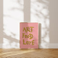 'Art Food Love' Poster — The Joyful Objects Manifesto in Gold