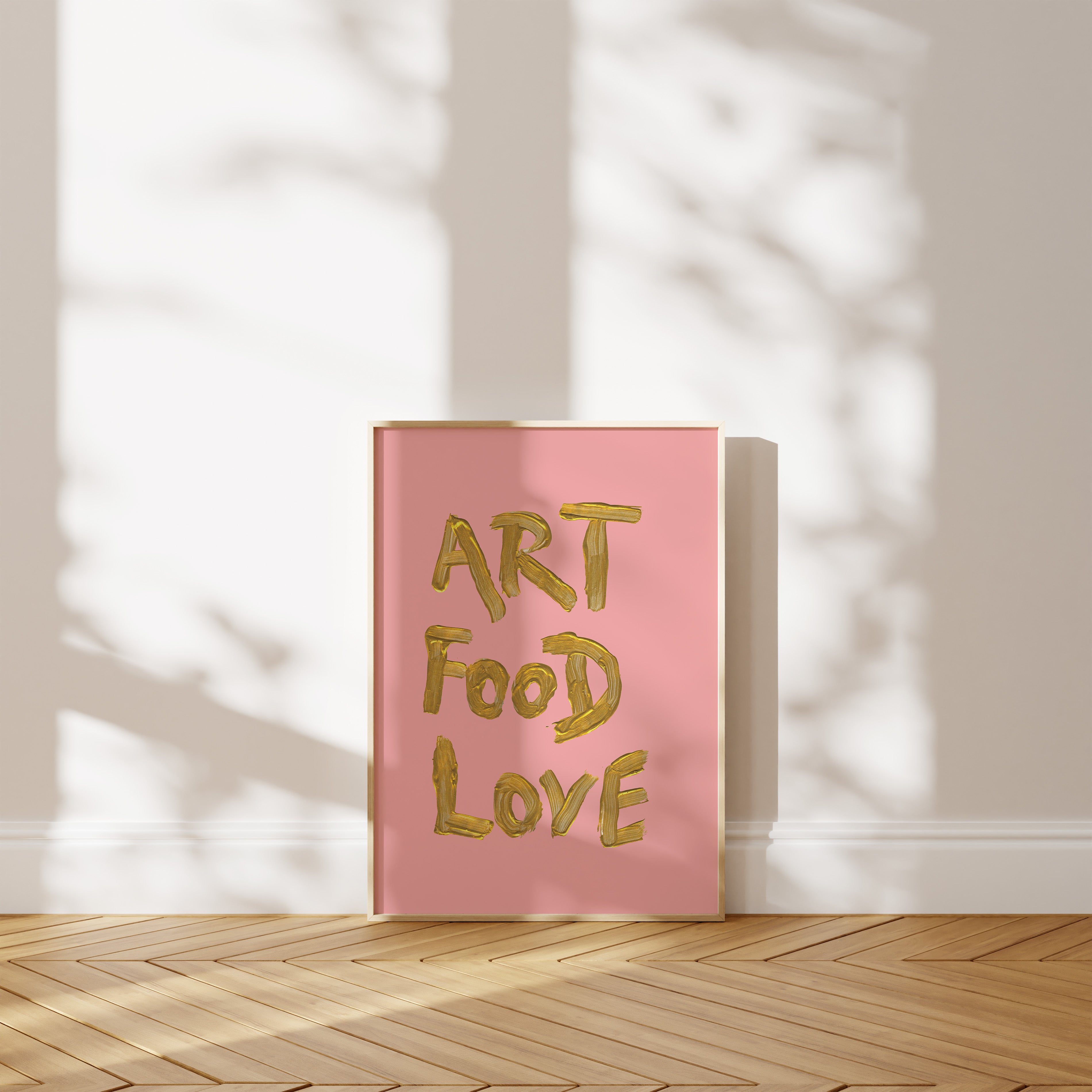 'Art Food Love' Poster — The Joyful Objects Manifesto in Gold